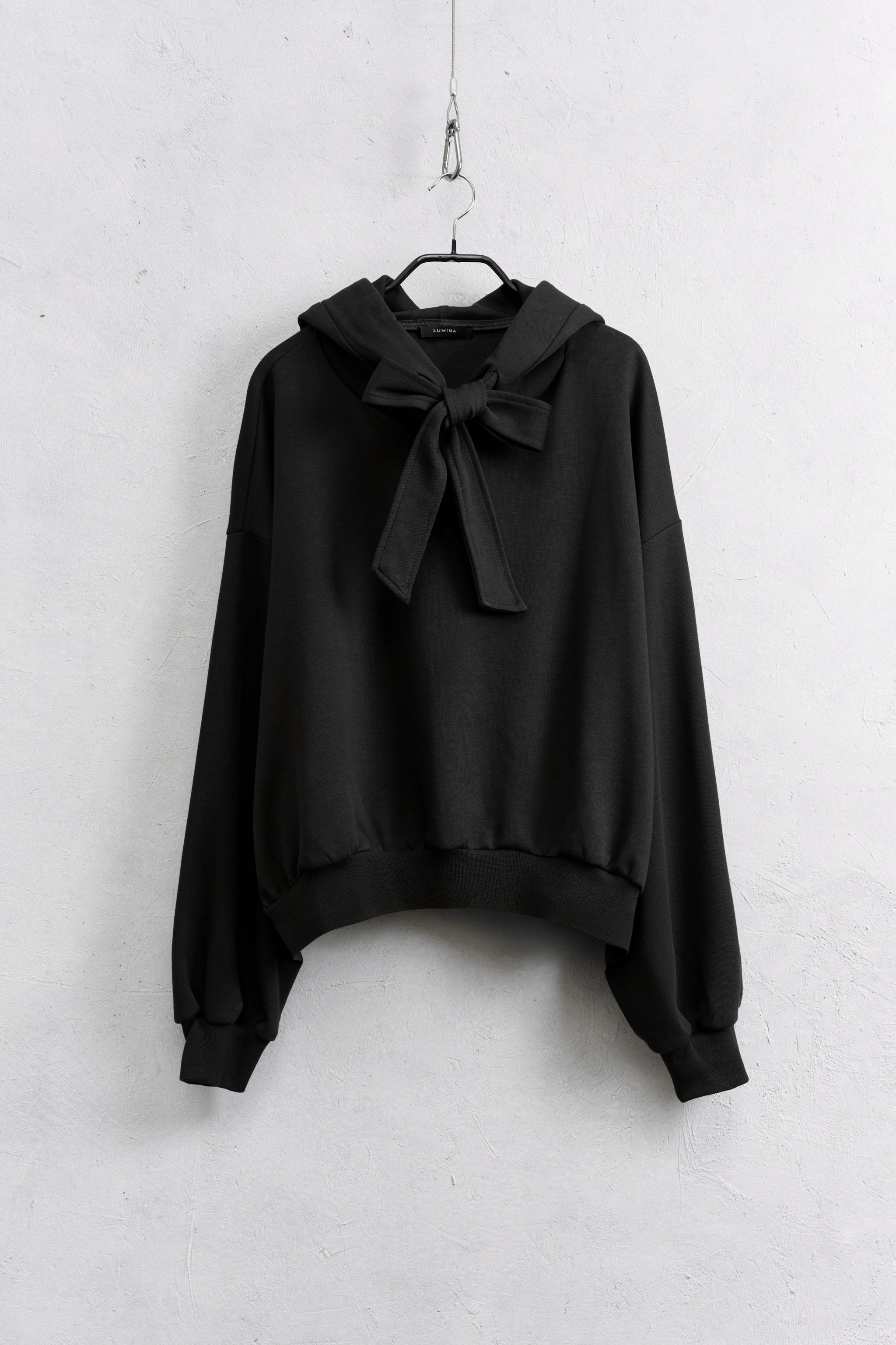 Μαύρο φούτερ με φιόγκο LAMSW003O/S