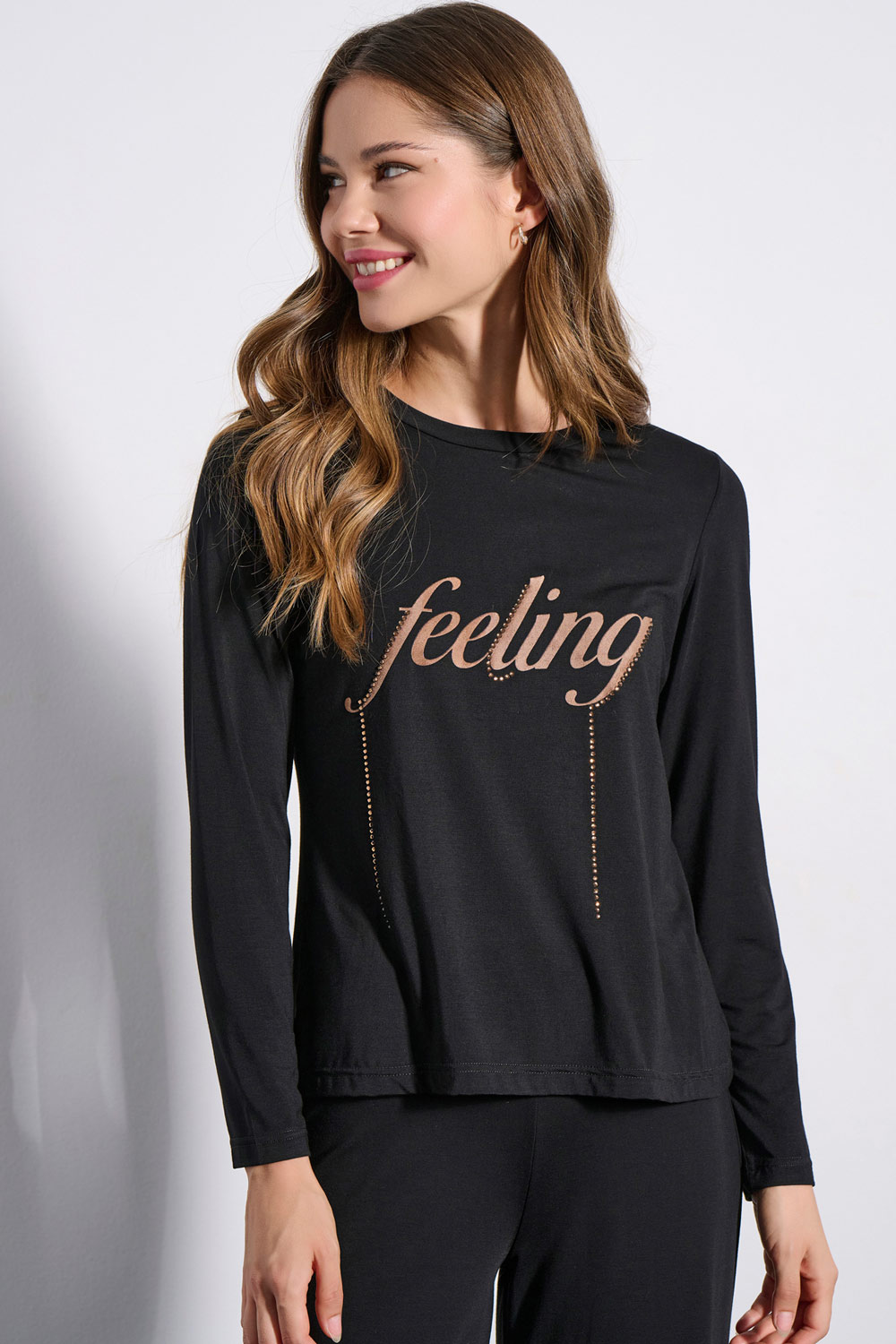 Μπλούζα μαύρη με στρας  MATBL006S