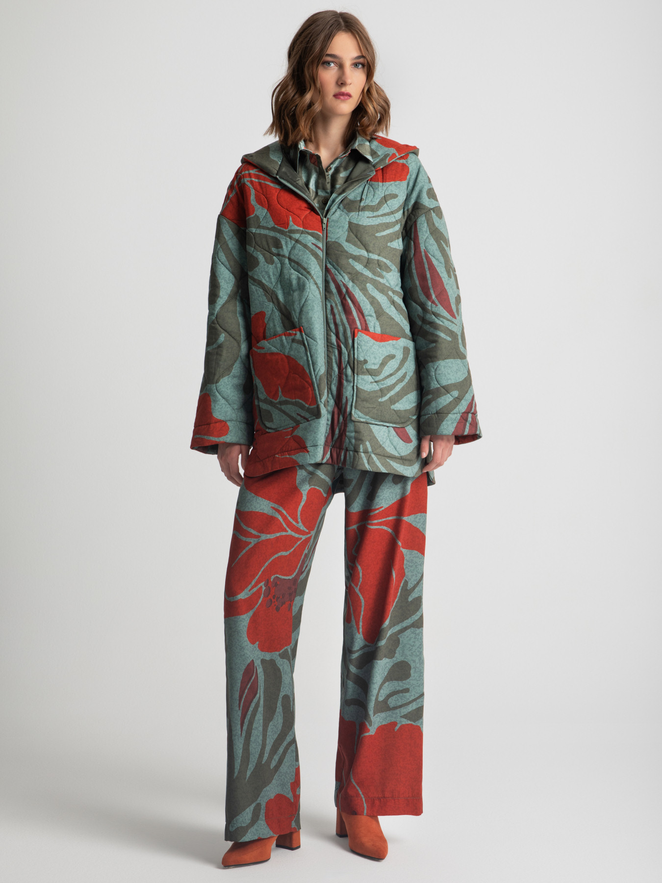 Μπουφάν σε λαδί-κεραμμυδί MOUTJ007S/M