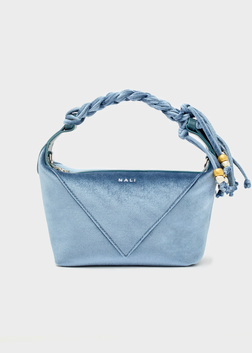 KAREN SMALL BLUE VELVET BAG NB008