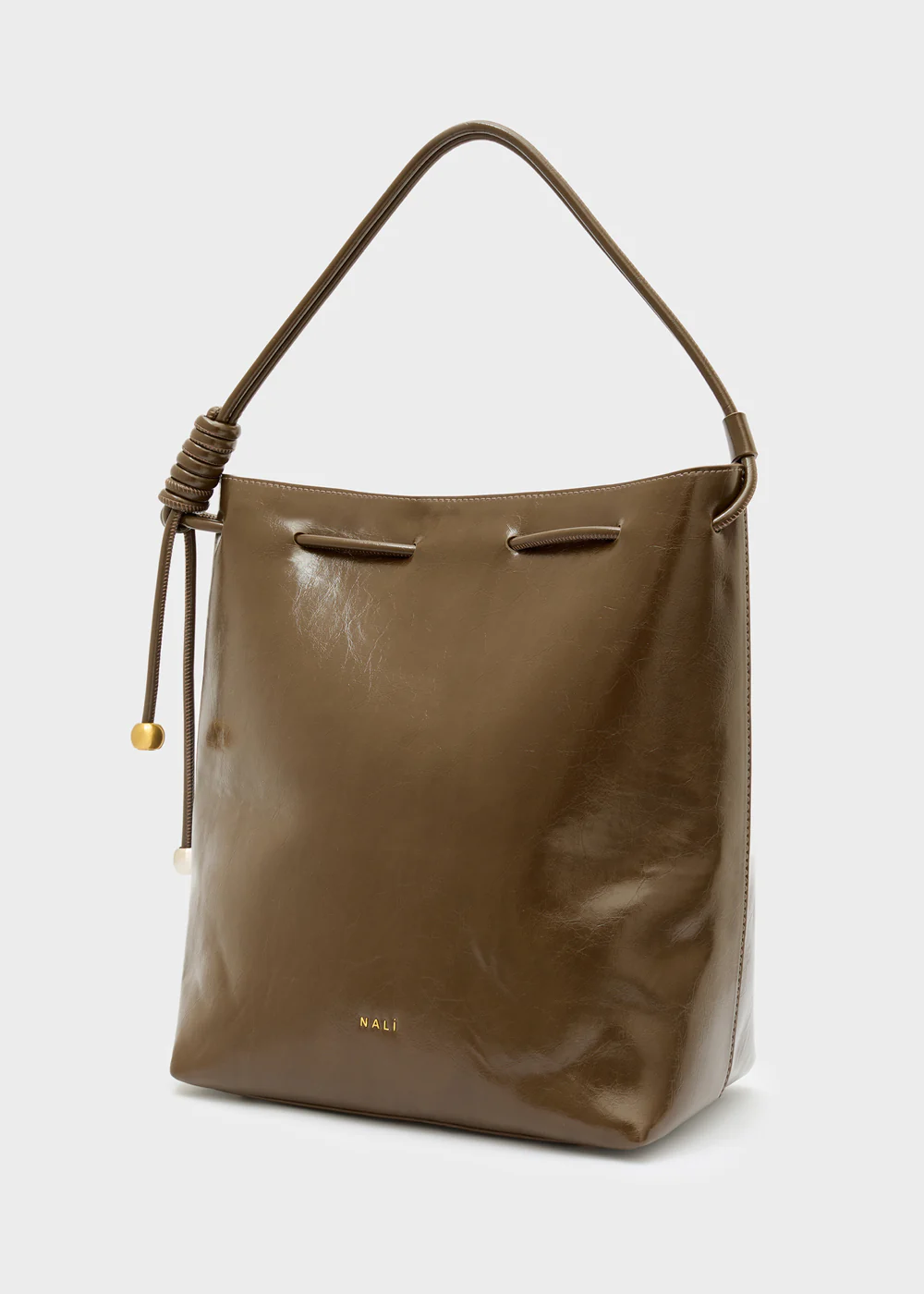 MAGGIE BROWN BUCKET BAG W/ POUCH NB015