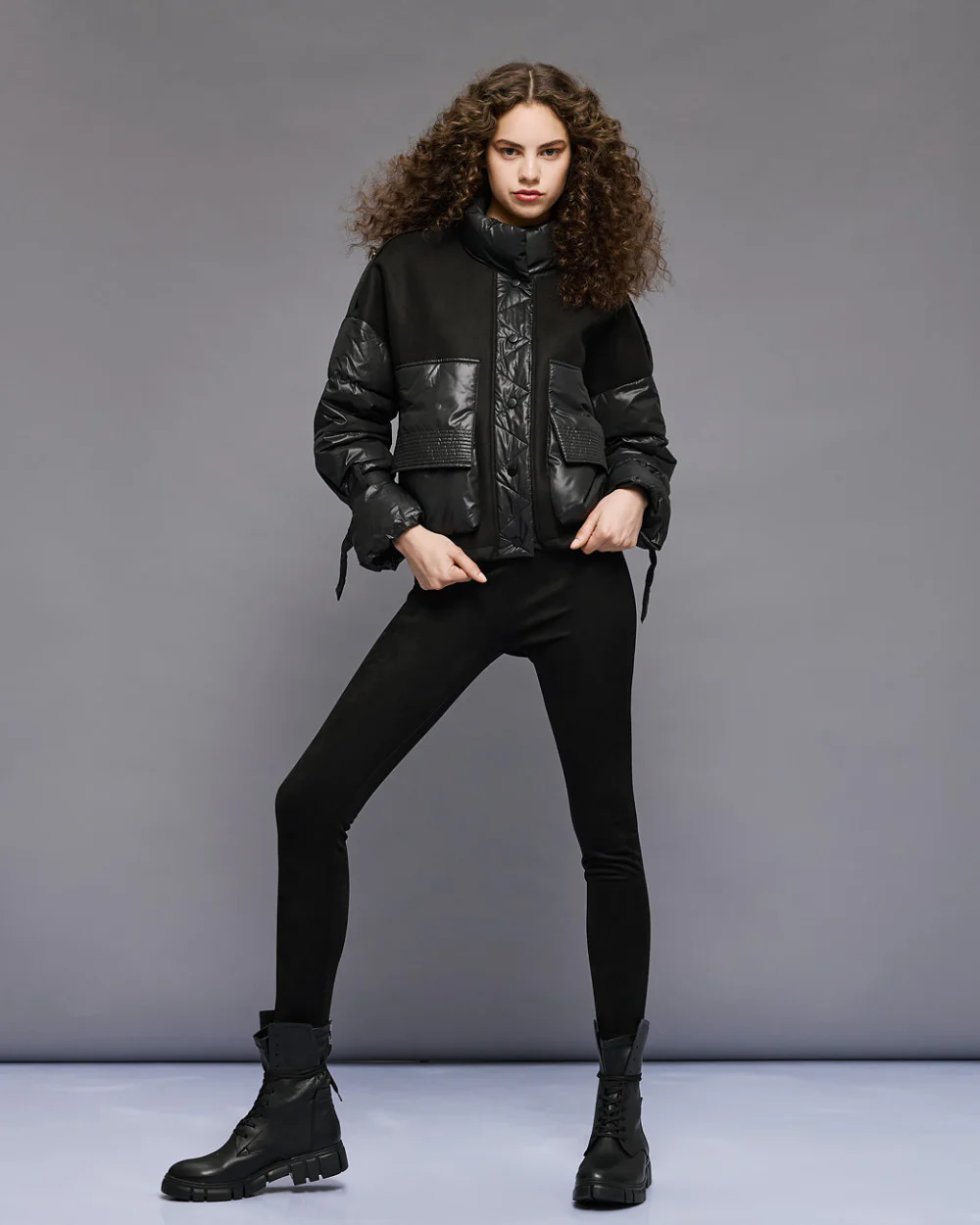 Μαύρο παντελόνι κολάν suede ACCP025 S