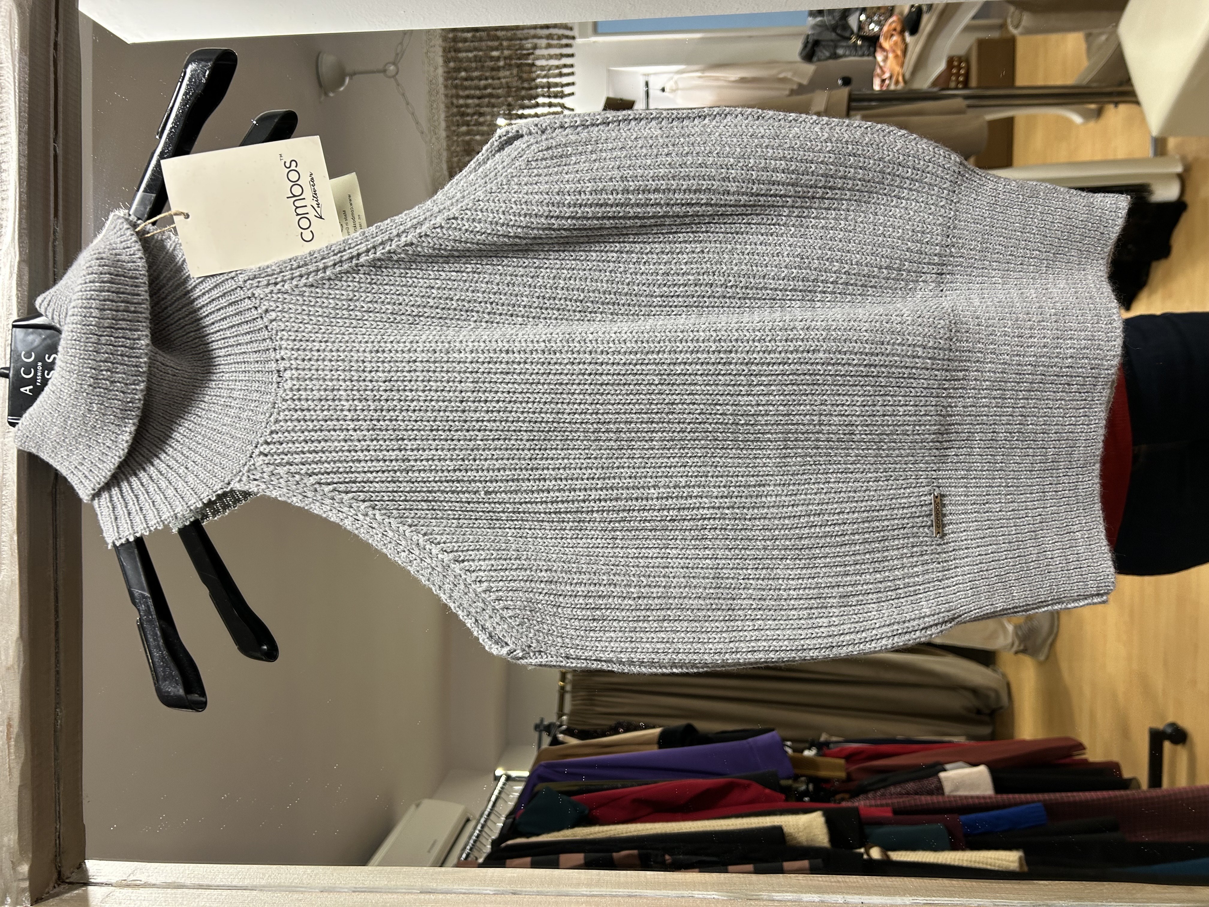 Combos γκρι αμάνικο πλεκτό L