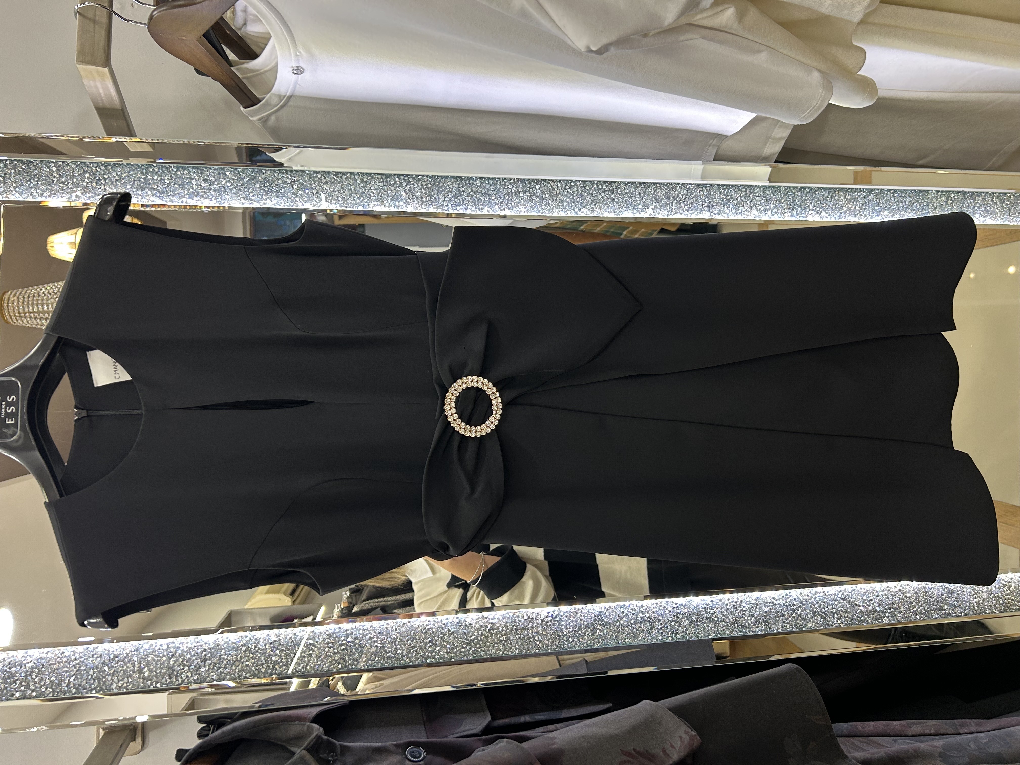 Manolo μαύρο με διακοσμητική ζώνη με στραςS