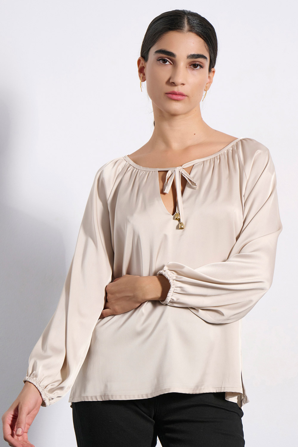 Σατέν μπεζ τοπ MATBL010S