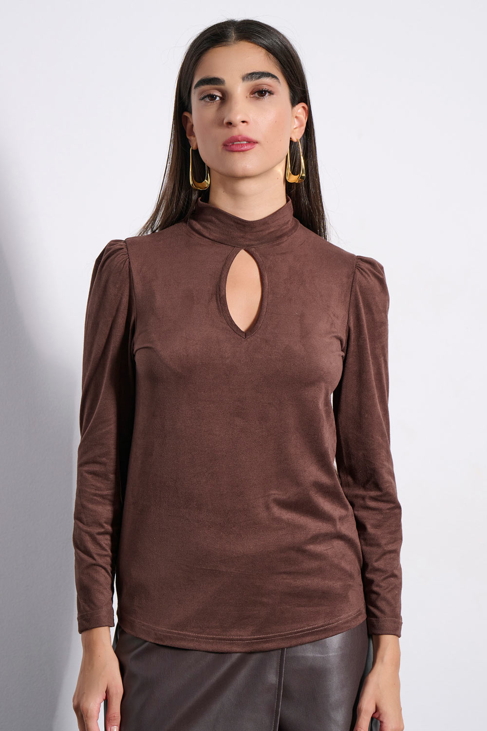 Καφέ σουέντ μπλούζα MATBL012S