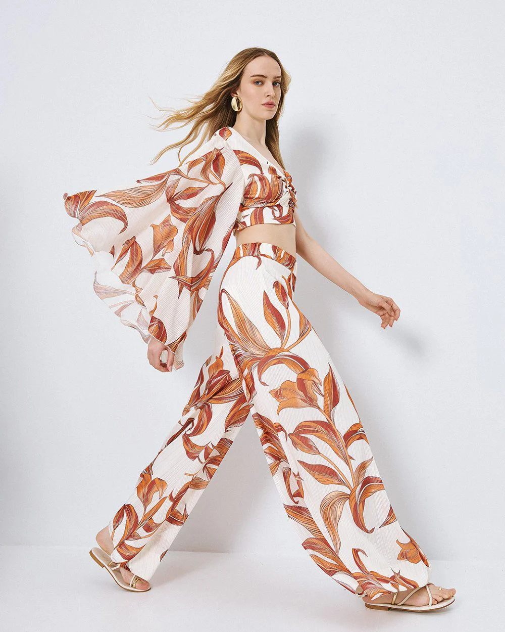 Παντελόνα wide-leg εμπριμέ ACCP006M