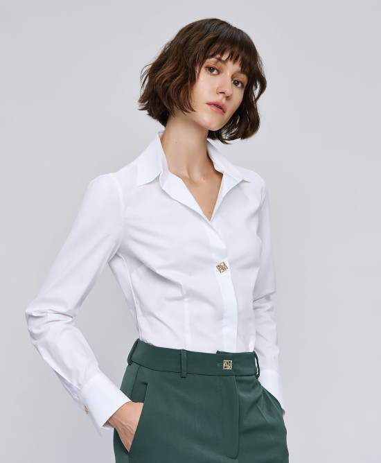 Λευκό Πουκάμισο με κουμπιά μονόγραμμα ACCS005M